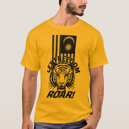CAMISETA TIGRE PATRIOTA DE LIBERDADE BRANCA E NEGRA