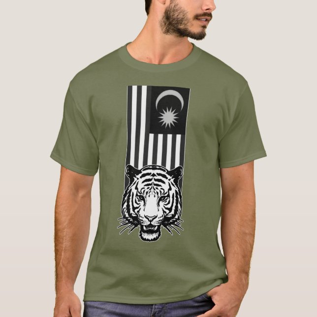 CAMISETA TIGRE PATRIOTA DE LIBERDADE BRANCA E NEGRA (Frente)