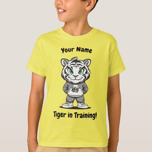 Camiseta Tigre Personalizado - "Tigre no Treinamento" (Frente)