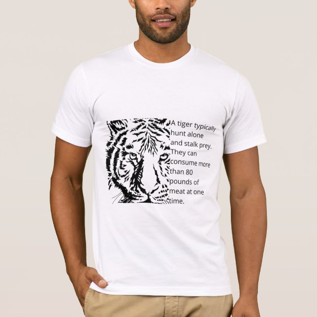 Camiseta Tigre preto moderno com texto branco (Frente)