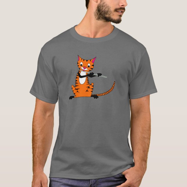 Camiseta Tigre que joga a flauta (Frente)