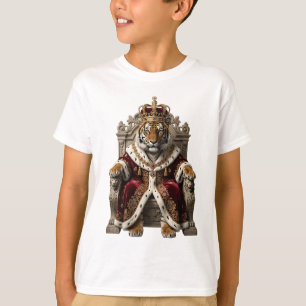 Camiseta Tigre Real Monarca no Trono Dourado