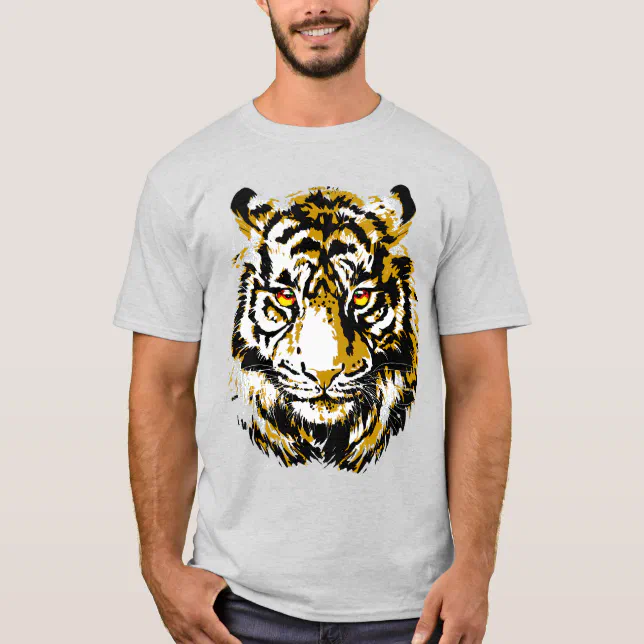 RobertDTesta Camiseta Com PadrãO De CabeçA De Tigre Com Estampa