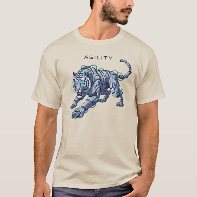 Camiseta Tigre Robótico Futurista (Frente)