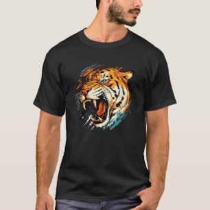 Camiseta Tigre Sabertooth Costume para Meninos e Meninas T 