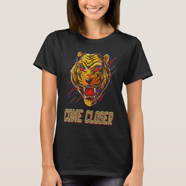 Camiseta Tigre Selvagem Tiger Tiger Face Aniversário Jogo G (Frente)