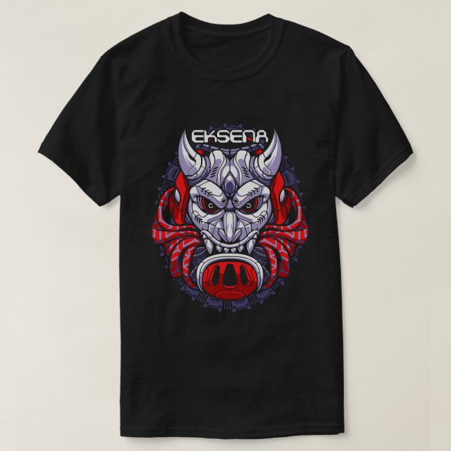 Camiseta Tigre-Tóquio Oni Máscara T-Shirt Clássica Japonês (Frente do Design)