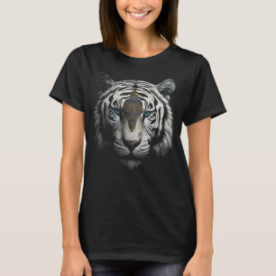 Camiseta Tigre-Trabalho de arte do-branco Motif Tiger