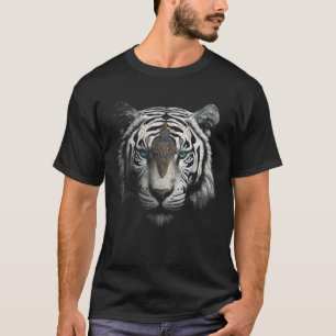Camiseta Tigre-Trabalho de arte do-branco Motif Tiger