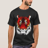 Tigre vermelho colorido com tiragem amarela dos