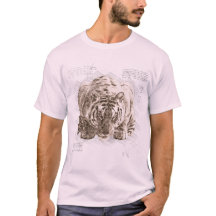 Tigre Vintage Estilo Esboço Da Vinci