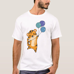 Camiseta Tigre Voa Com Balões Doentes Animais Doce