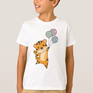 Camiseta Tigre Voa Com Balões Doentes Animais Doce