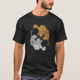 Camiseta Tigre Yin Yang Predador Gato Rei Tigre Siberiano T