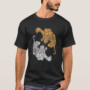 Camiseta Tigre Yin Yang Predador Gato Rei Tigre Siberiano T