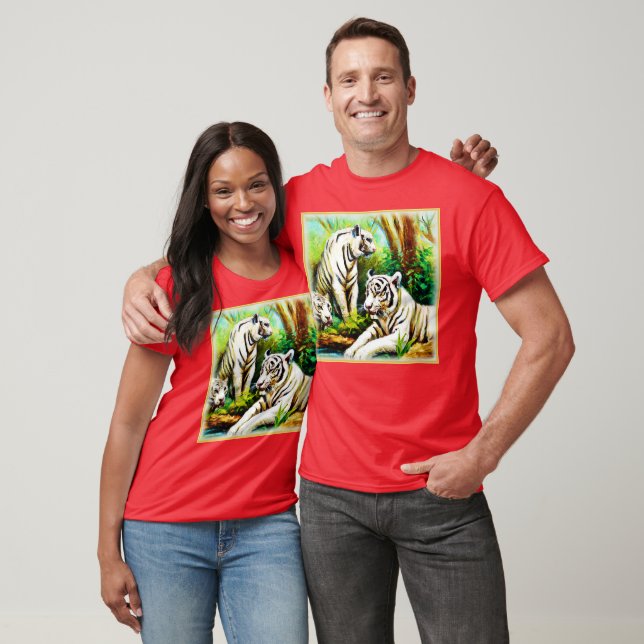 Camiseta Tigres Brancos Na Selva. Comprar Agora (Unissex)
