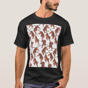 Camiseta Tigres de colheita, padrão sem costura desenhado à