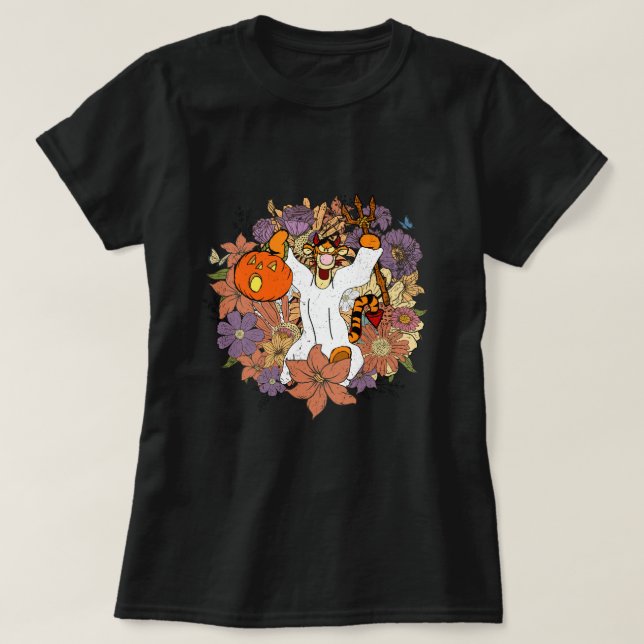 Camiseta tigres de flores pooh (Frente do Design)