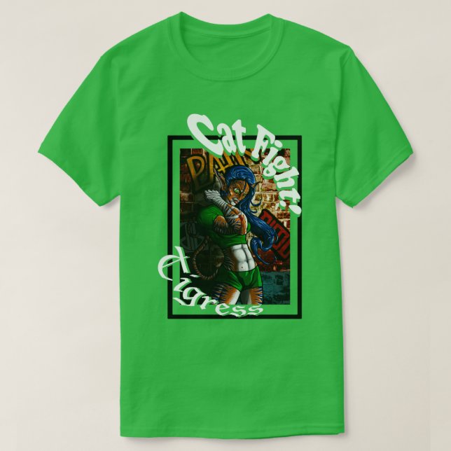 Camiseta Tigres de Luta de Gato (Frente do Design)