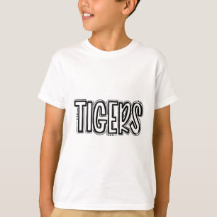 Camiseta Tigres Desperta Espírito Escolar Laranja Pé Preto 