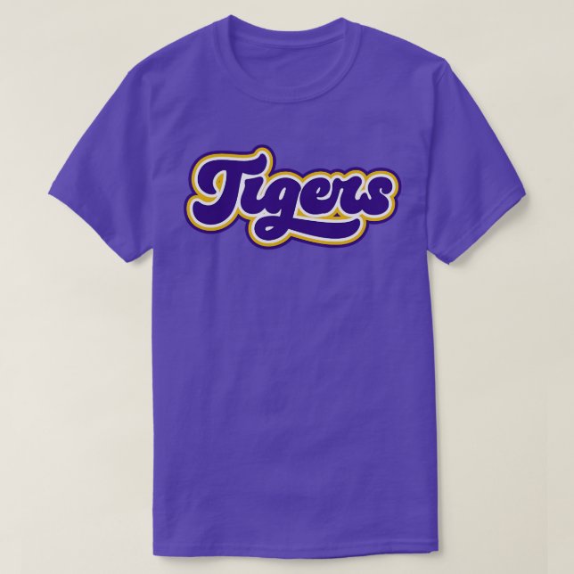 Camiseta Tigres retrorreflectores, roxa e Dourada (Frente do Design)