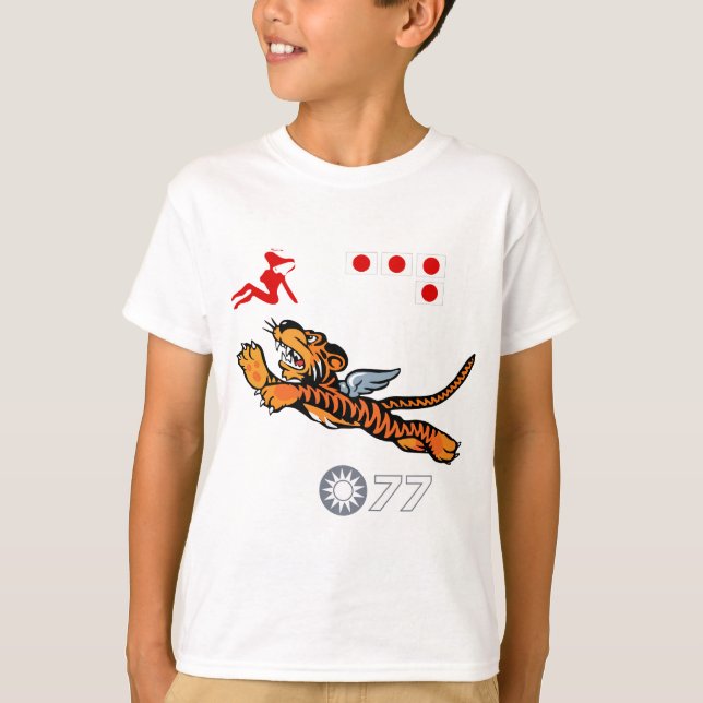 Camiseta Tigres Voadores Arte Nose WWII (Frente)