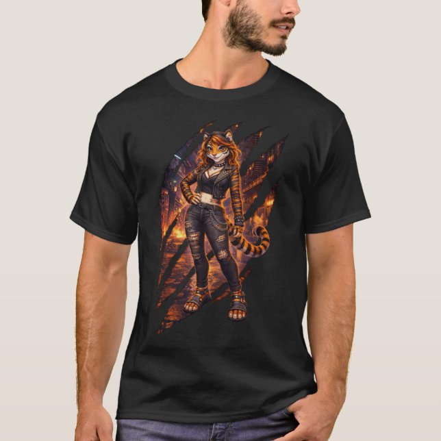 Camiseta Tigresa urbana feroz (Frente)