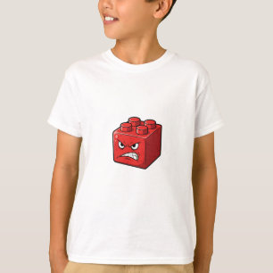 Camiseta Tijolo de Brinquedo Vermelho Irritado para Criança