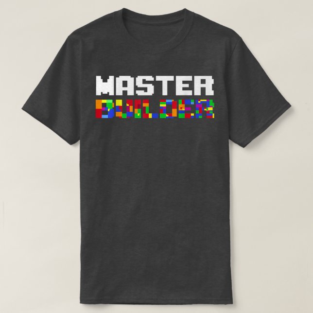 Camiseta Tijolo de Brinquedos para Crianças de Bloco de Cor (Frente do Design)