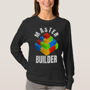 Camiseta Tijolo de Brinquedos para Crianças de Bloco de Cor