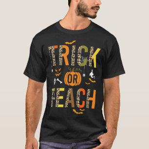 Camiseta Tijolo Leopardo Ou Ensino De Ensino De Halloween Q
