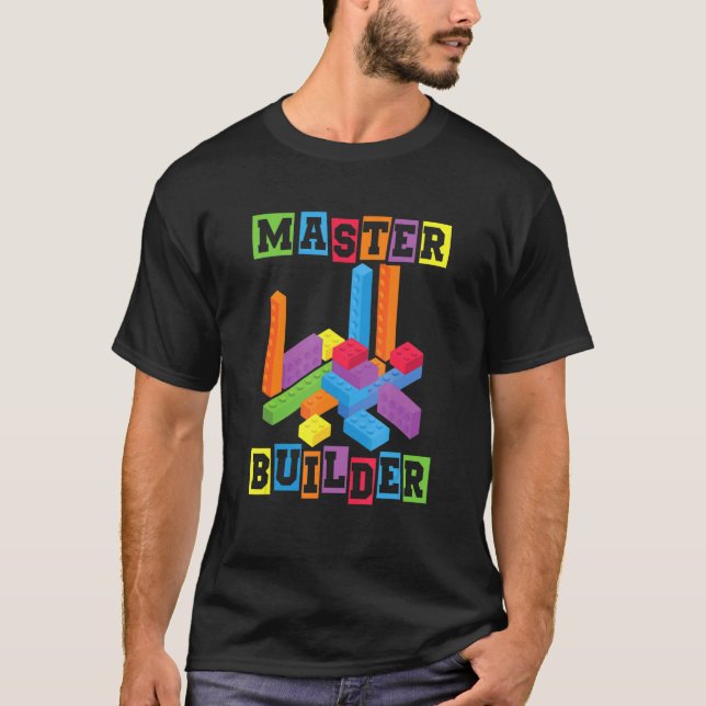 Camiseta Tijolos de Brinquedos do Master Builder Building B (Frente)