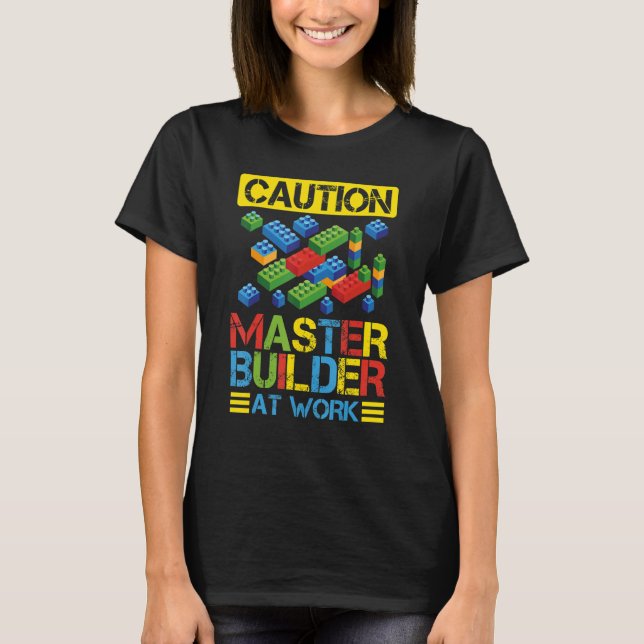 Camiseta Tijolos dos blocos componentes do Master Builder 6 (Frente)
