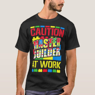 Camiseta Tijolos dos blocos componentes do Master Builder 7