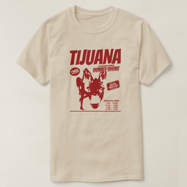 Camiseta Tijuana Donkey mostra lenda urbana (Frente do Design)