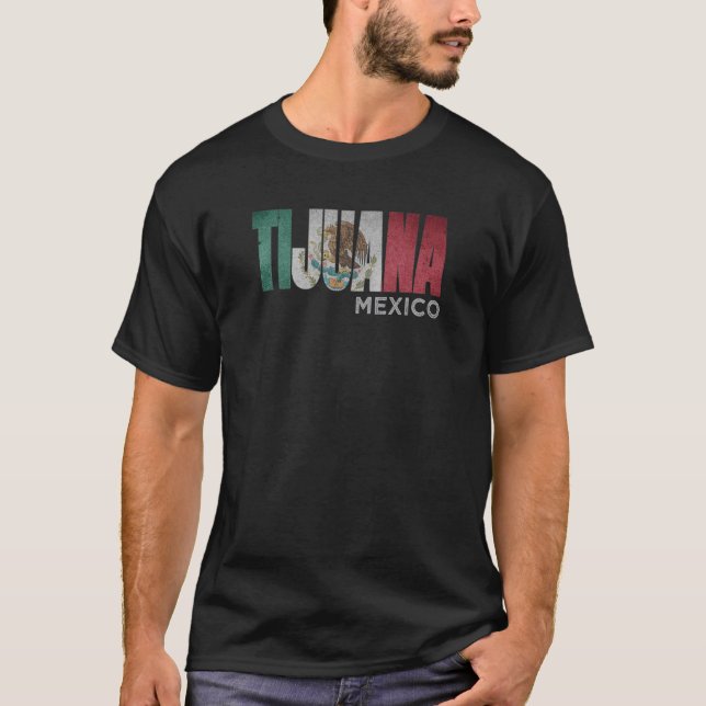 Camiseta Tijuana Mexico Flag Mexicano Roots MEX Airport Cod (Frente)