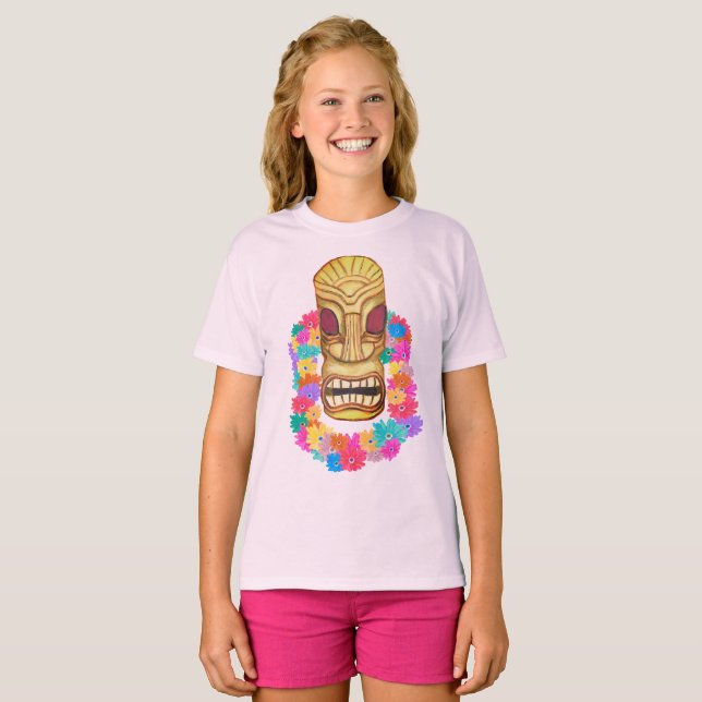 Camiseta Tiki Head Havaiian Lei (Frente Completa)