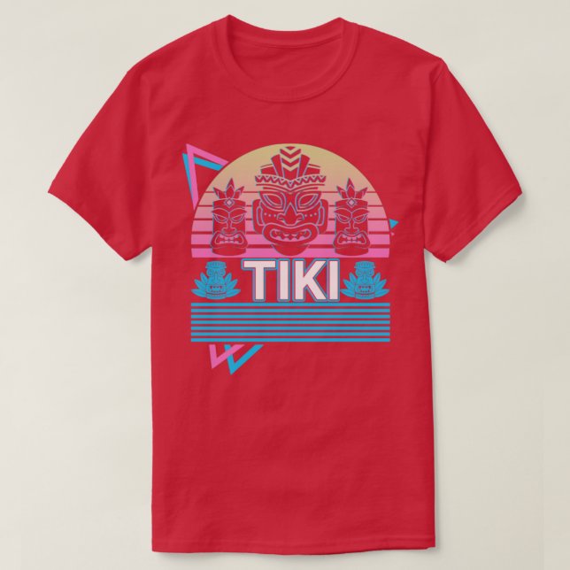 Camiseta Tiki Luau Havaiano Havaii Tiki Mask Retro Gift (Frente do Design)