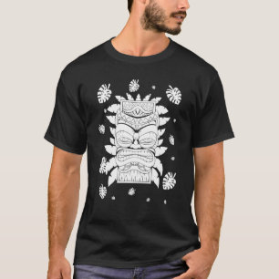 Camiseta Tiki Mask Havaiano Totem Luau Partido Monstera