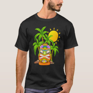 Camiseta Tiki Mask Polynésia Palm Trees Havaianos Totem Lua