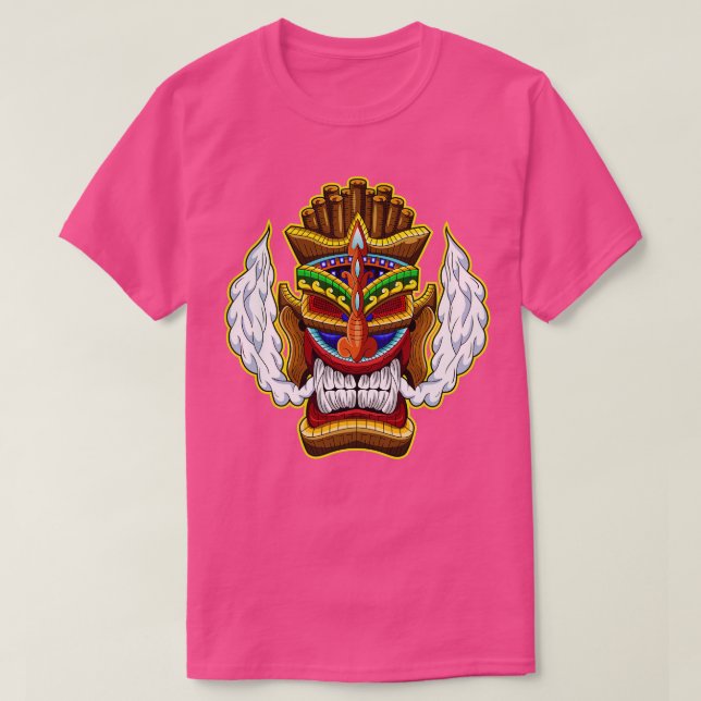 Camiseta Tiki Mask Wooden (Frente do Design)