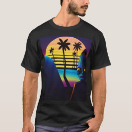 Camiseta Tiki Night Synthwave Ken Gage A.I. Art