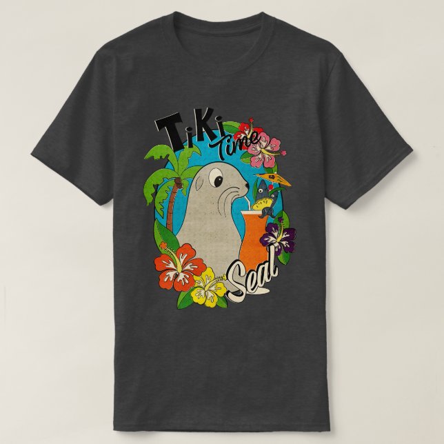 Camiseta Tiki Time Seal TShirt (Frente do Design)
