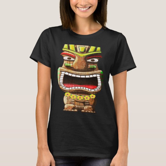 Camiseta Tiki Totem Polynésia Hawaii Mythology (Frente)