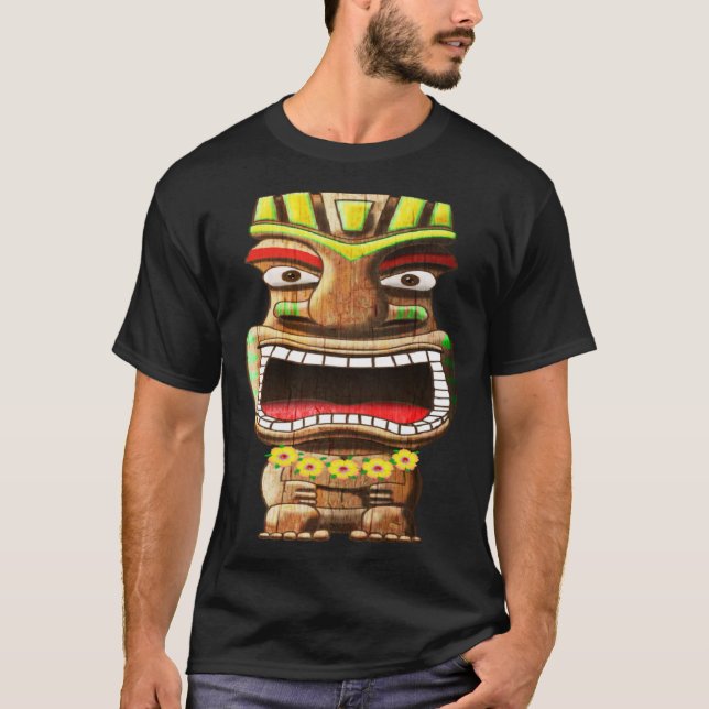 Camiseta Tiki Totem Polynésia Hawaii Mythology (Frente)