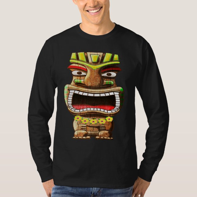 Camiseta Tiki Totem Polynesian Hawaii Mythology (Frente)