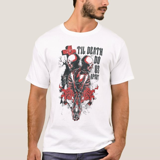 Camiseta Til Death Nos Separe O Crânio (Frente)