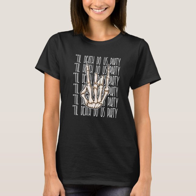 Camiseta Til Death To Us Party Matching Halloween Costume (Frente)