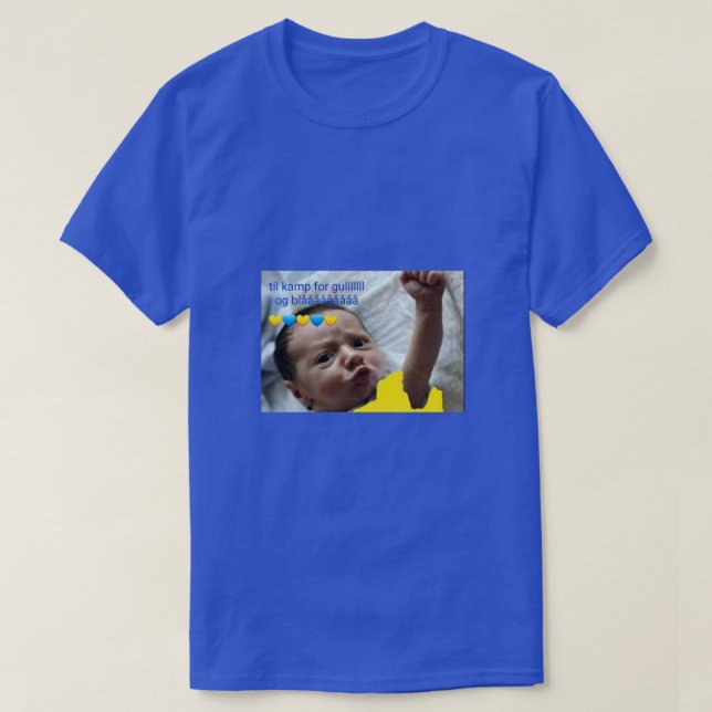 Camiseta Til kamp para gul og blå (Frente do Design)