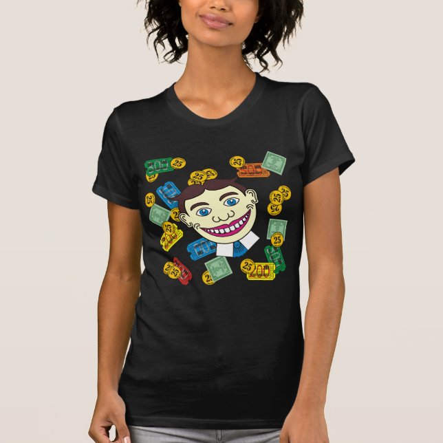 Camiseta Tillie, símbolos, e bilhetes (Frente)